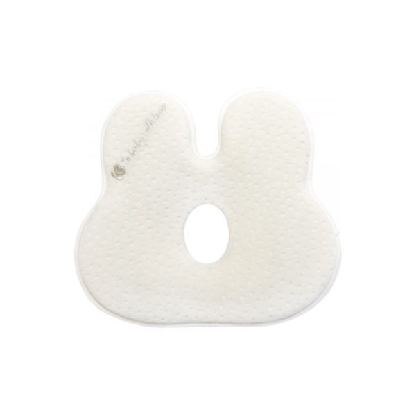 Kikkaboo párna laposfejűség elleni memóriahabos ergonomikus Nyuszi alakú fehér velvet