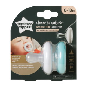 Tommee Tippee nyugtató cumi CTN anyamell formájú színes 6-18 hó 2 db