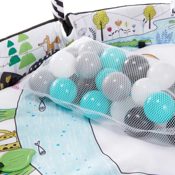 Kinderkraft játszószőnyeg SmartPlay játékhíddal, felhajtható széllel és labdákkal