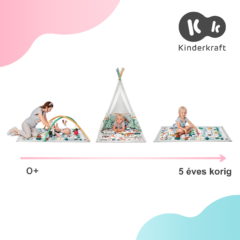 Kinderkraft játszószőnyeg - Little Gardener játékhíddal sátorral