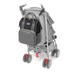 BabyOno pelenkázó táska OSLO STYLE hátizsák 30x40x16cm fekete/szürke