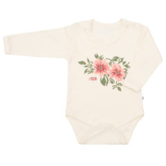 New Baby baba kombidressz hosszú ujjú Flowers bézs 68