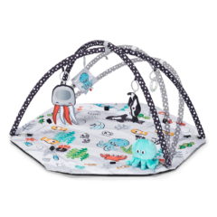 Kinderkraft játszószőnyeg - Sea Land játékhíddal, felhajtható széllel és labdákkal