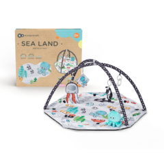 Kinderkraft játszószőnyeg - Sea Land játékhíddal, felhajtható széllel és labdákkal