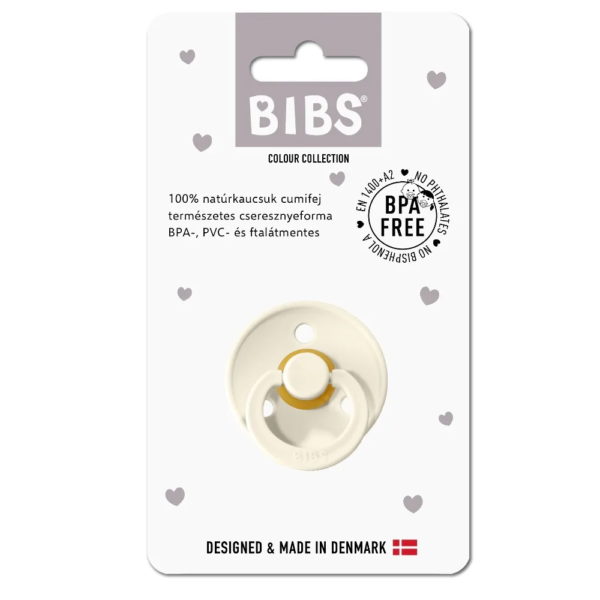 BIBS játszócumi – Colour natúr kaucsuk 18-36 hó krémfehér 1 db