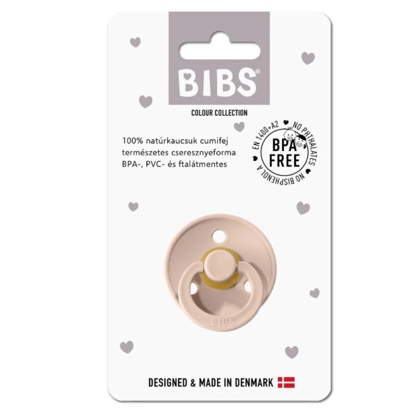 BIBS játszócumi – Colour natúr kaucsuk 18-36 hó púderrózsaszín 1 db