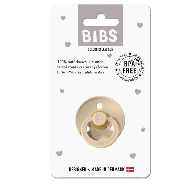 BIBS játszócumi – Colour natúr kaucsuk 18-36 hó vanília 1 db