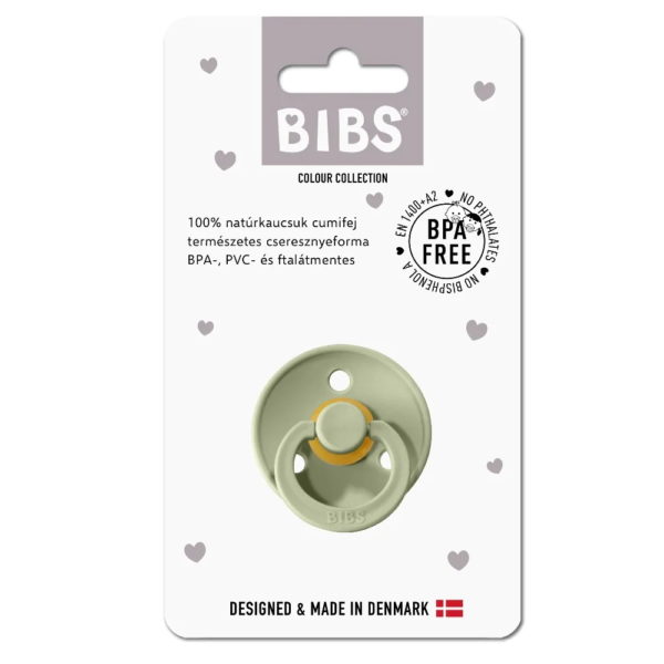 BIBS játszócumi – Colour natúr kaucsuk 18-36 hó zsálya 1 db