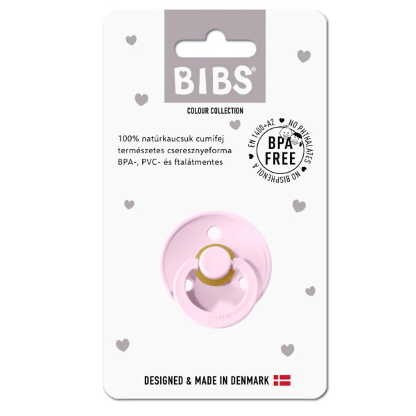 BIBS játszócumi – Colour natúr kaucsuk 6-18 hó babarózsaszín 1 db