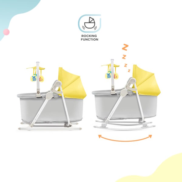 Kinderkraft 5in1 bölcső-babaágy-hinta-pihenőszék-szék Unimo Up sárga