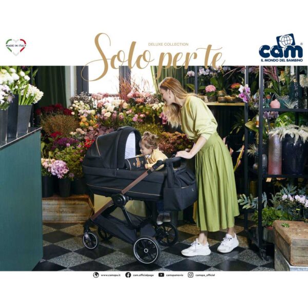 CAM Techno Deluxe babakocsi szett Joy Romantic 517 rózsaarany vázzal V95S hordozóval