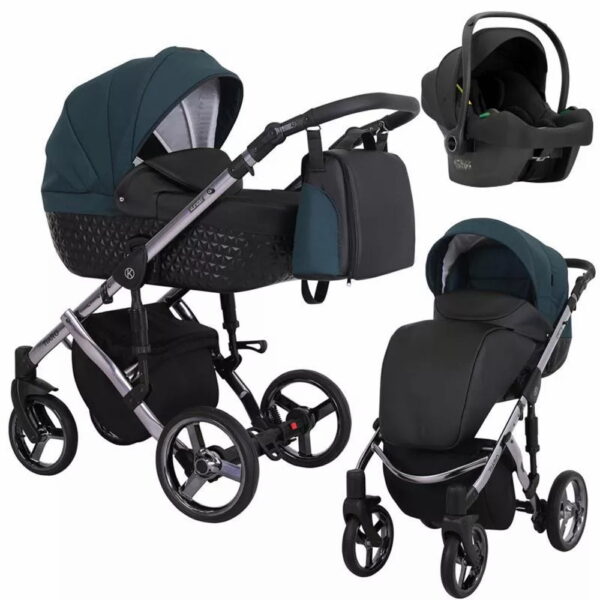 Kunert multifunkciós babakocsi 3in1 Tiaro Premium Cosmo i-Size grafit króm vázzal