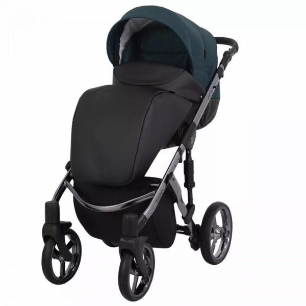 Kunert multifunkciós babakocsi 3in1 Tiaro Premium Cosmo i-Size grafit króm vázzal fekete-zöld