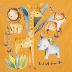 Bébi tipegő hálózsák hosszű ujjú pamut Safari Friendly okker 68/80