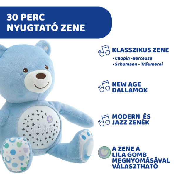 Chicco Baby Bear plüss maci projektorvetítö és éjszakai lámpa kék