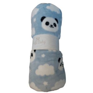 Soffi Baby takaró plüss dupla kék fehér pandapofi 75x100cm