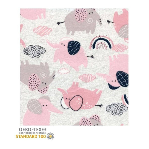 Stella takaró pamut mintás 70x90cm Elefántok rózsaszín