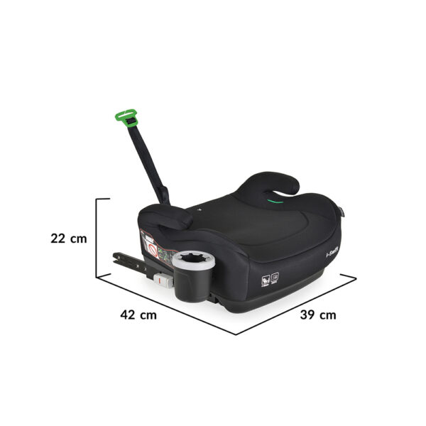 Cangaroo ülésmagasító I-Swift I-Size Isofix pohártartóval 125-150cm fekete