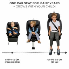 Kinderkraft gyerekülés I-360 i-Size Isofix 40-150cm szürke