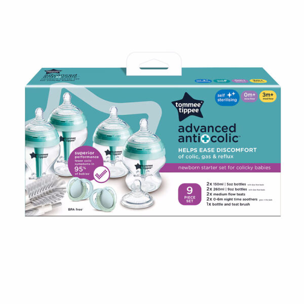 Tommee Tippee cumisüveg Advanced anti colic újszülött kezdő szett türkiz