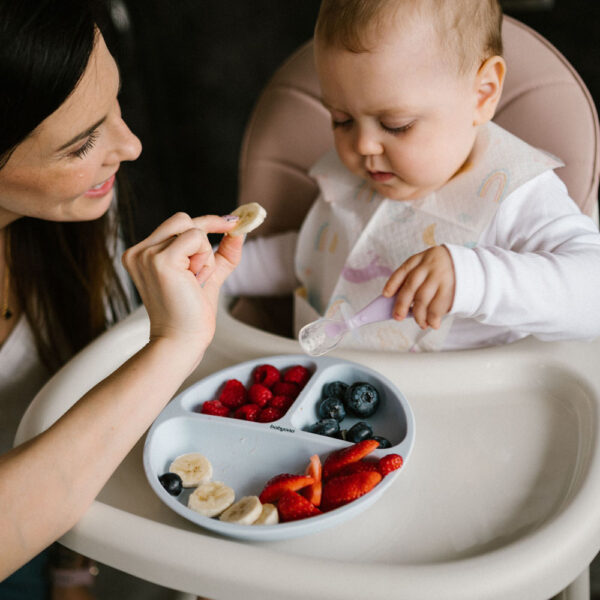 BabyOno etetőkanál szilikon 2db rózsaszín-lila