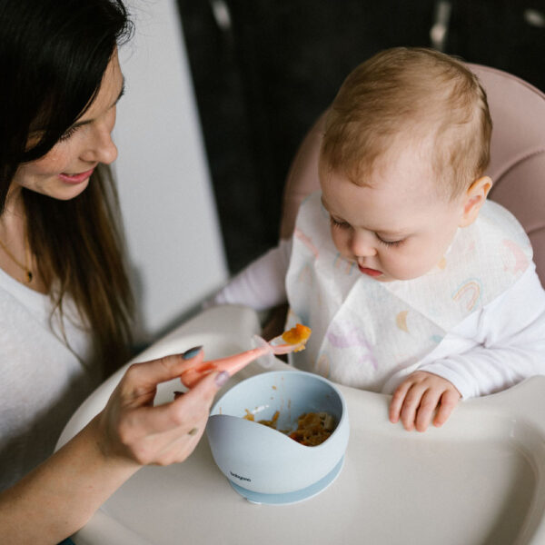 BabyOno etetőkanál szilikon 2db rózsaszín-lila