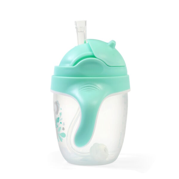 BabyOno itatópohár szívószállal füllel 240ml menta