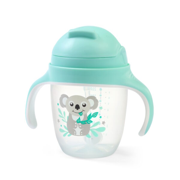BabyOno itatópohár szívószállal füllel 240ml menta