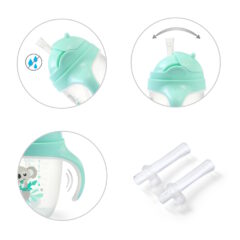 BabyOno itatópohár szívószállal füllel 240ml menta