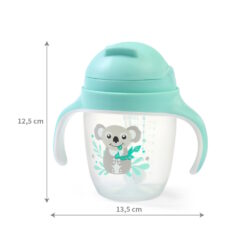 BabyOno itatópohár szívószállal füllel 240ml menta