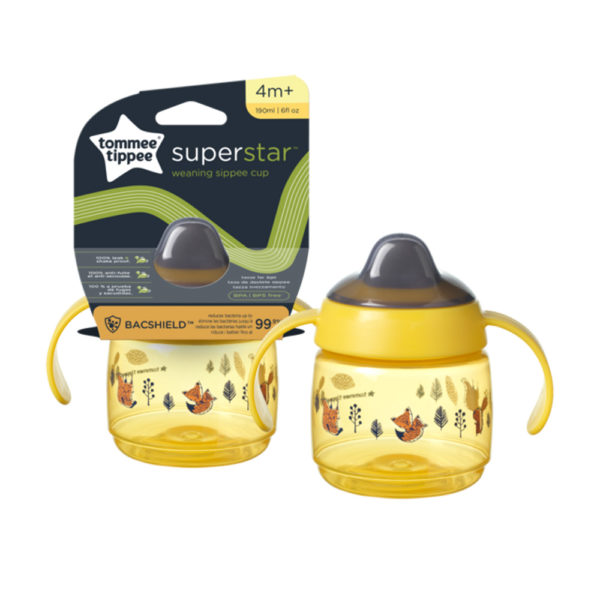 Tommee Tippee itatópohár - Superstar Weaning Sippee Cup csőrös 190ml 4hó sárga