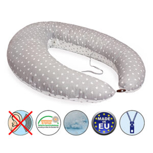 Scamp szoptatós párna formázott gombosvégű Little Heart White Grey
