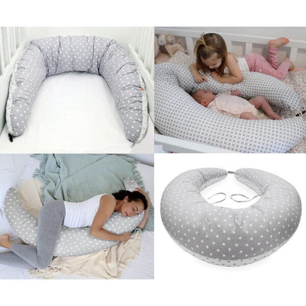 Scamp szoptatós párna formázott gombosvégű Little Heart White Grey