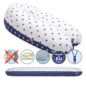 Scamp szoptatós párna univerzális pamut Blue White Star