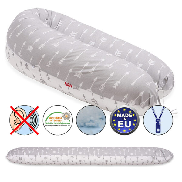 Scamp szoptatós párna univerzális pamut Arrow Grey White