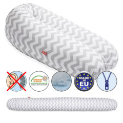 Scamp szoptatós párna univerzális pamut ZigZag Grey White