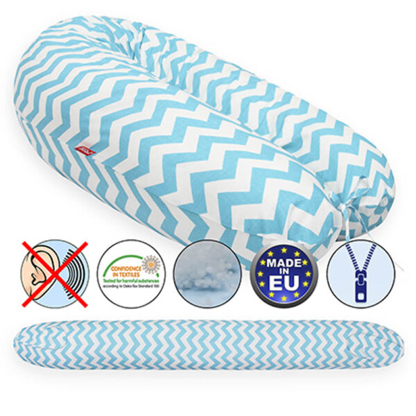 Scamp szoptatós párna univerzális pamut ZigZag Ocean White