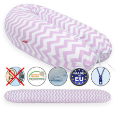 Scamp szoptatós párna univerzális pamut ZigZag Pink White