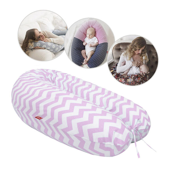 Scamp szoptatós párna univerzális pamut ZigZag Pink White